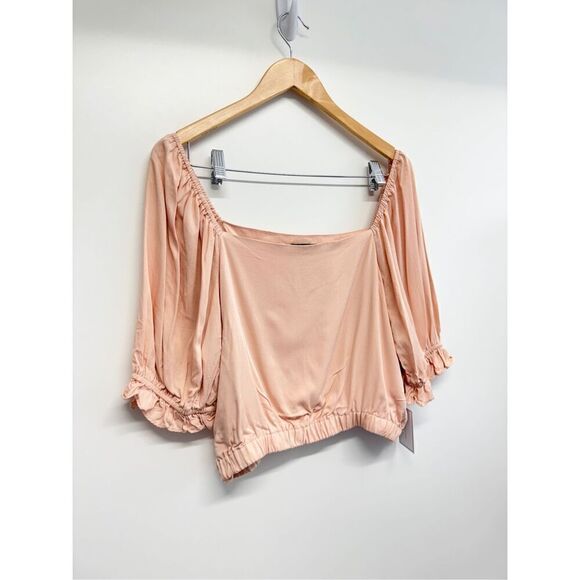 1. State Square Neck Puff Sleeve Size Large Cropped Top Spanish Villa NWT - Picture 7 of 10